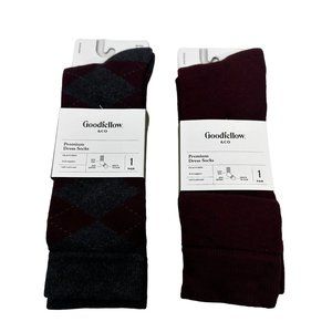 Goodfellow And Co Men's Size 6-12 Socks Premium Dress Crew 2 Pair New